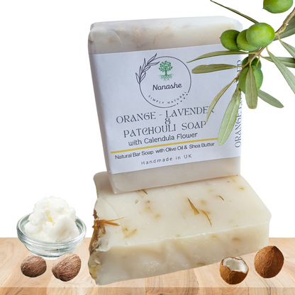 Orange - Lavender & Patchouli Soap With Calendula Flower
