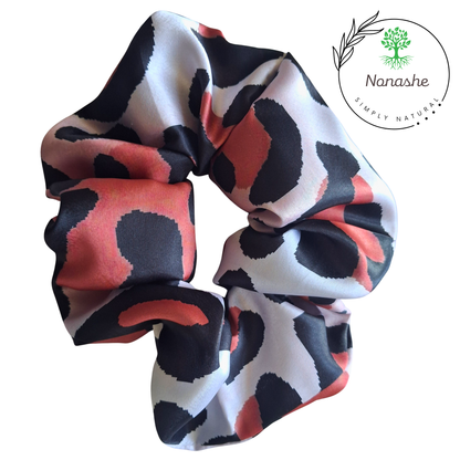 Nonashe Cheetah Print Satin Scrunchie – Silky Smooth Hair Tie | Trendy Animal Print