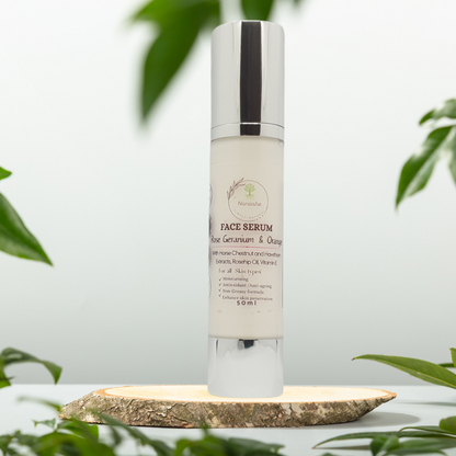 Rose Geranium & Orange Face Serum With Horse Chestnut and Hawthorn Extracts