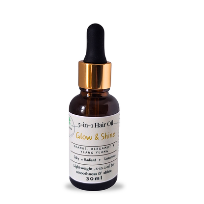 Glow & Shine 5-in-1 Hair Oil – Orange, Bergamot & Ylang Ylang for Silky, Glossy Hair