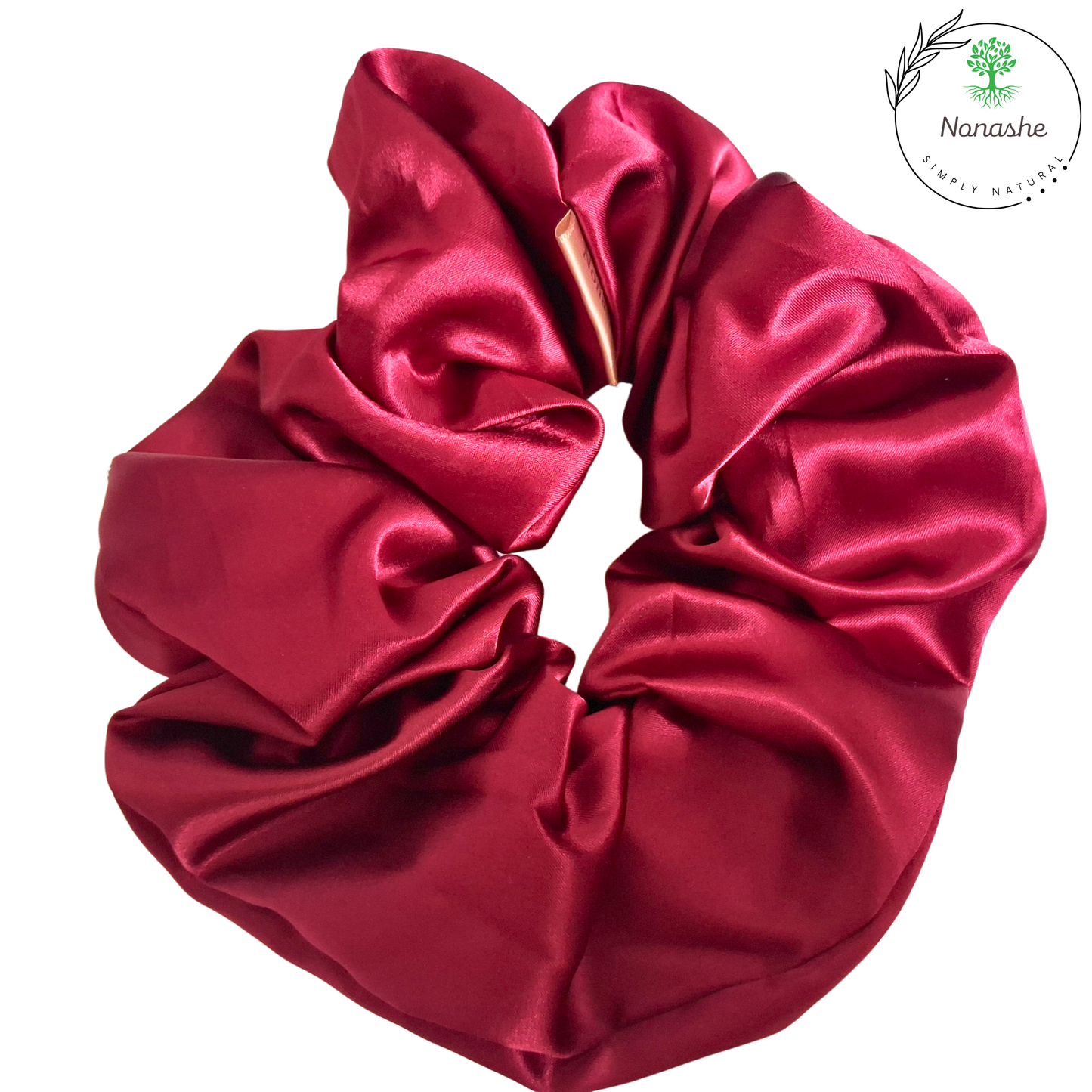 Nonashe Wine Satin Scrunchie – Silky Smooth Burgundy Hair Tie | Elegant & Luxury Style