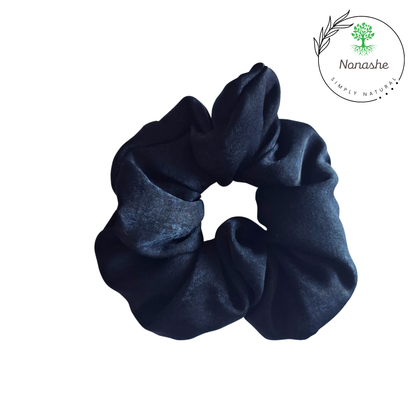 Nonashe Velvet Touch Satin Scrunchie – Ultra Soft Black Hair Tie - Luxury Feel